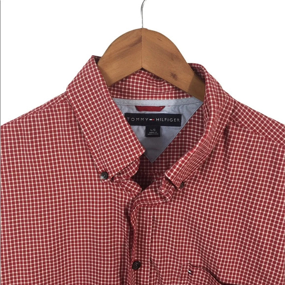 BF473 Men’s Vintage Tommy Hilfiger Brand Button Down Shirt L - Picture 3 of 4